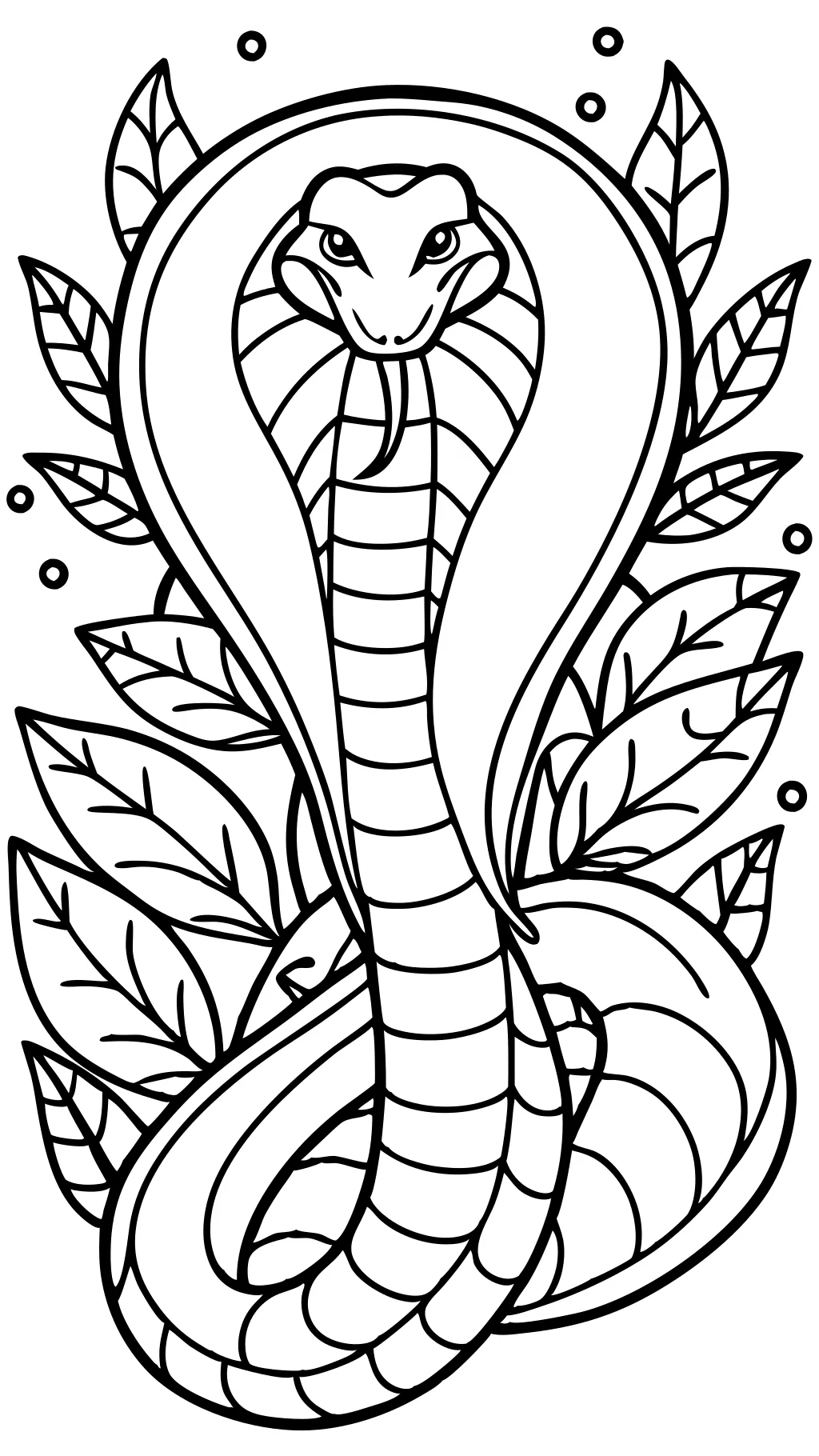 Página para colorear de la serpiente Cobra